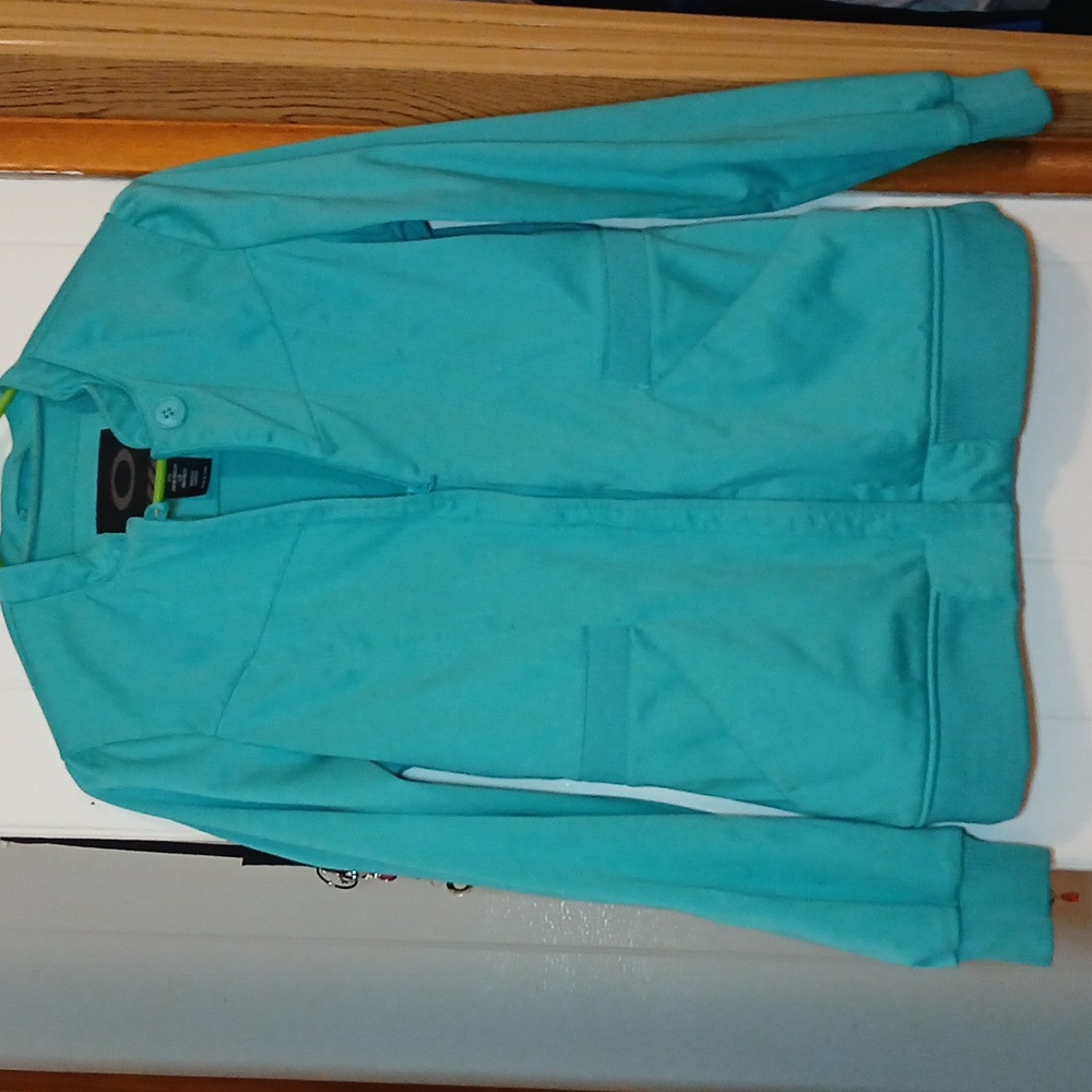 Oakley Outdoor Hiking Wind Blocking Teal Blue Jacket size Medium Womens